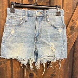 Madewell Light Blue Distressed Jean Shorts